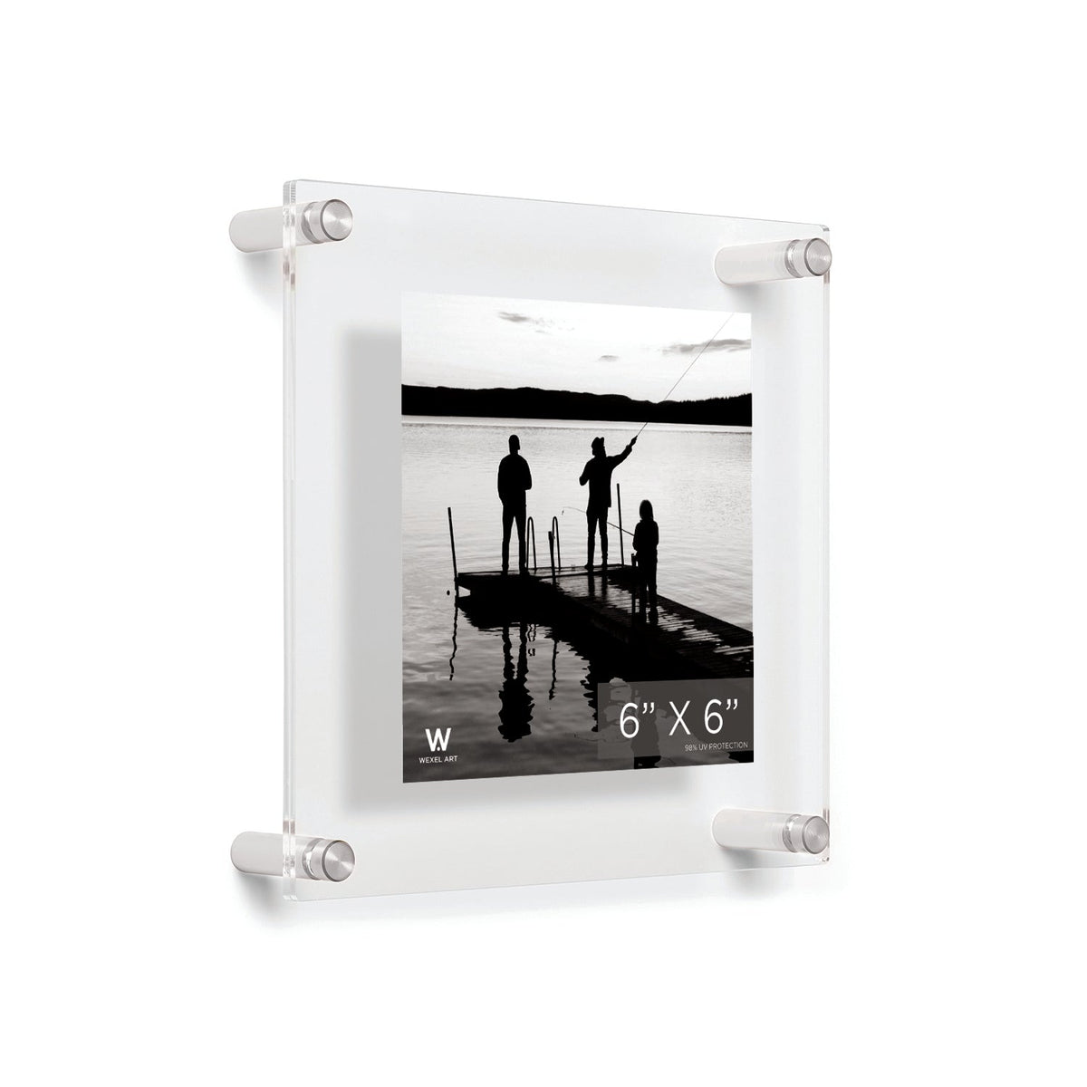 8x8" Modern UV-Grade Acrylic Floating Wall Frame