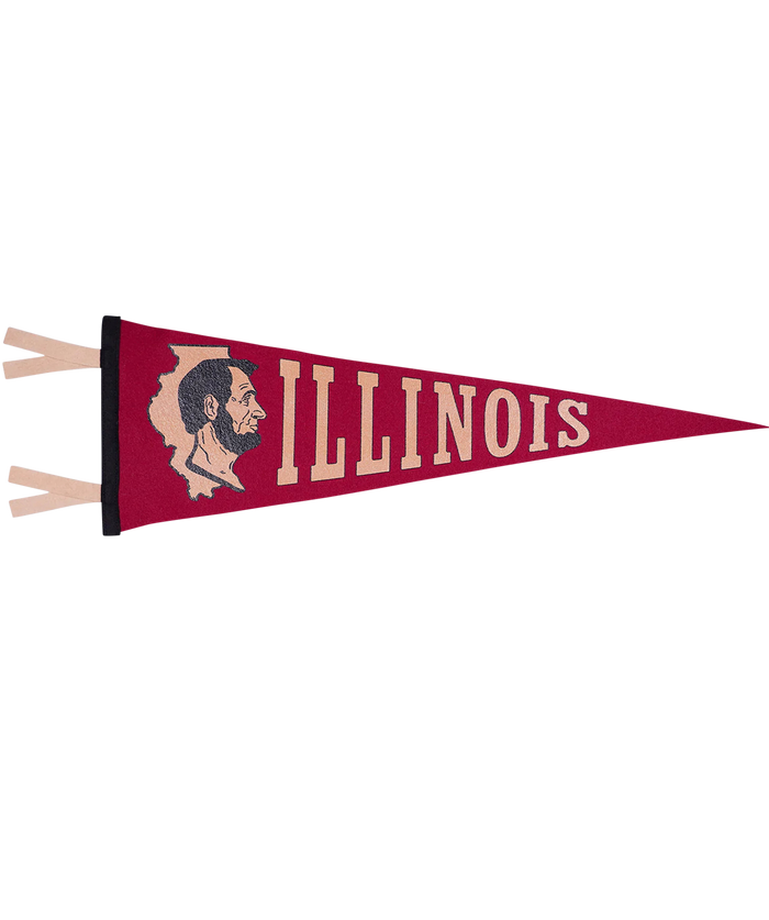 Illinois State Retro Wool Pennant