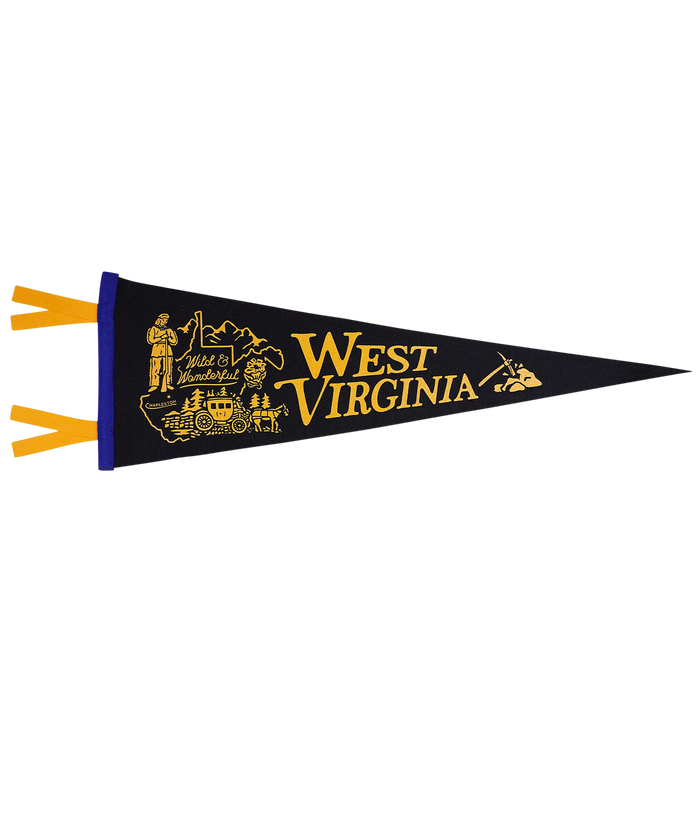 West Virginia State Retro Wool Pennant