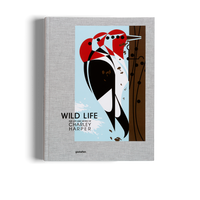 Book titled 'Wild Life: The Life and Work of Charley Harper' with a woodpecker illustration on a gray background
