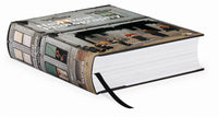 New Deal Photography book with a ribbon marker on a white background. Photographs documenting the United States from 1935-1943.